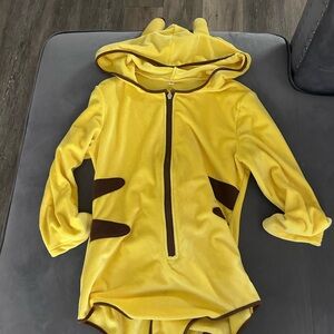 Yellow Hooded Onesie with Brown Accents Pikachu Costume